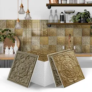 Art Style Ceramic Tile Wall Stickers, Self Adhesive & Detachable, Waterproof Design, Ideal for Bedroom Bathroom Kitchen Decor, PVC Waterproof Stickers, Decorative, Artistic, Wall Decal