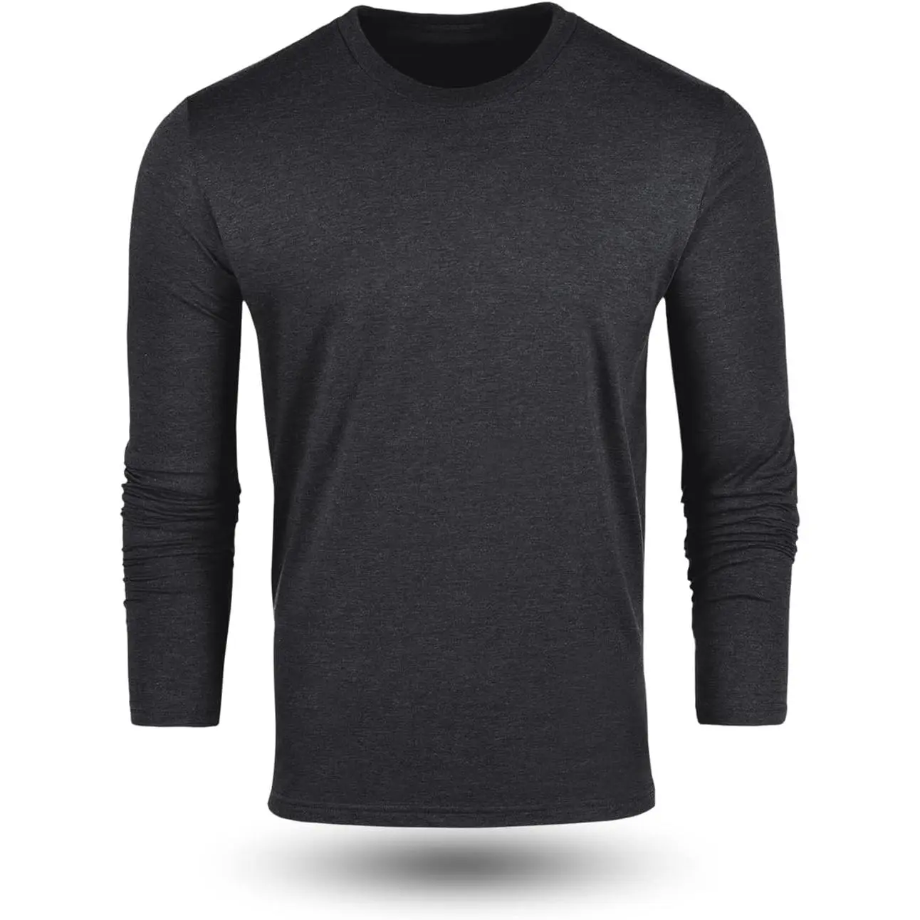 Fresh Clean Threads Menswear Men's Long Sleeve Casual T-Shirt - Pre-Shrunk, Soft, Comfy, Breathable, Fitted Premium Classic Tee - Cotton Poly Fabric