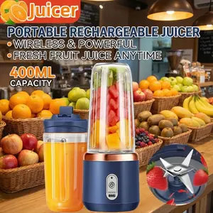 Household Fruit Mixer 400ML Electric Juicer Portable Food Milkshake Mixer Machine Multifunction 6 Blades Juicer Machine Blender NONE