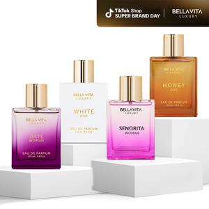 The Showstopper by BellaVita Luxury | Honey Oud, White Oud, Senorita & Date | 4 x 3.4 Fl.oz (100ml) Perfume Set | Women’s Everyday & Party Wear | Long-Lasting Eau De Parfum | Premium Gifting Bestseller | Super Brand Day Exclusive