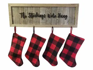 Reclaimed Barn Wood Stocking Hanger - Customize with Number of hooks and wording - The Perfect Fireplace-Free Stocking Solution Christmas Decoration Wooden Decor Ornaments