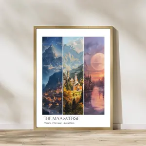 Lunathion, Terrasen and Velaris Poster, Maasverse cities, Sarah J Maas, ACOTAR, Throne of glass, Crescent city, Wall decor