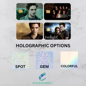 Twilight Saga Edward Bella Jacob Debit Card Sticker -small chip, Holographic Options
