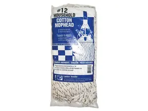 Lanier Household Cotton 102-4PLY Cut End Mop Head - Size 12, Pack of 6