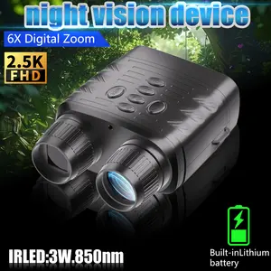 6X Digital Zoom Binocular IR Night Vision, 1080P Outdoor Photo Video HD Binocular Digital Night Vision, Outdoor Day & Night Dual Use 100% Dark 300m Visible, Suitable for Night Patrol, Cave Exploration, Camping Guard(Built-in Rechargeable Battery)