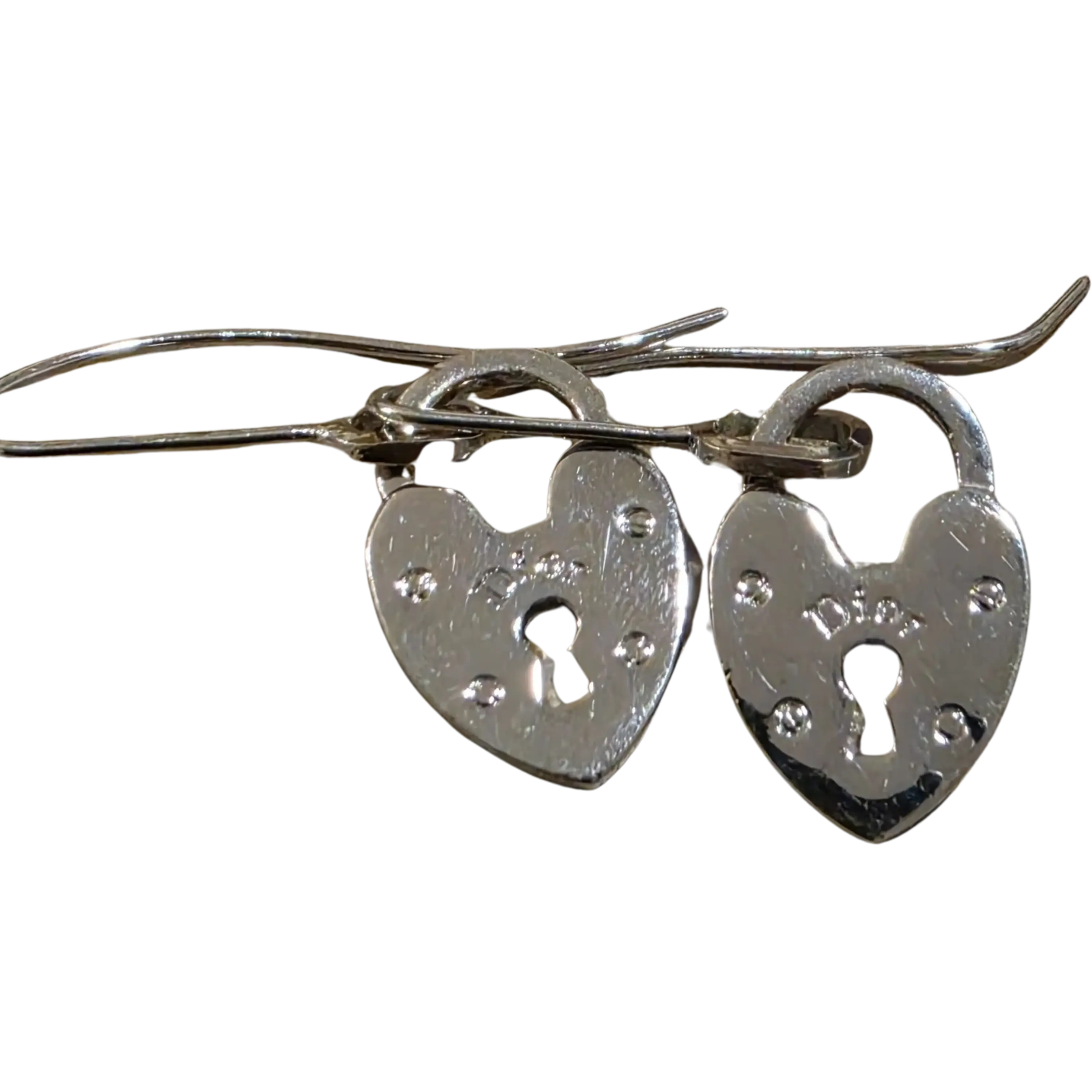 Pre-owned Christian Dior Heart Padlock Earrings L1195, Vintage Costume Jewellery & Accessories for Fashion Enthusiasts & Any Occasion