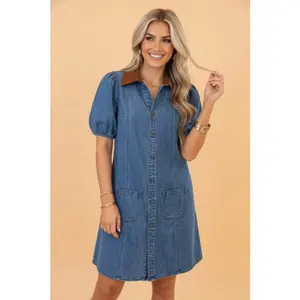 Denim Patchwork  Mini Dress