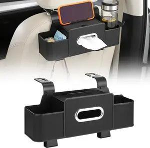 2026 Car Storage Box, Multifunctional Car Seat Back Storage Box with Cup Holder, Tissue Box, headrest Hook, Suitable for Children and Adults, car Travel Accessories