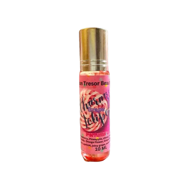 Cruelty-Free Vegan Scented Body Oil Roll-On - Coconut Oil & Sugar-Infused Violet Candy Blend, Pineapple Peach & Grape Strawberry Fragrance, Hydrating Body Care Moisturizer for Adults' Soft Skin, All-Day Sweet Aroma Stays Inviting, Quick Refresh Roll-On