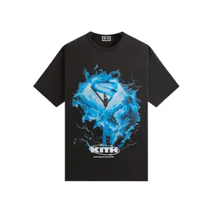 Kith x Superman 2025 Movie Lightning Vintage Tee Black