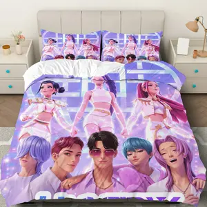 3PCS Duvet Cover Set, 1 Duvet+2 Pillowcases(Without filler), Futuristic Pop Music Dance Star theme, Christmas bedding set, Vibrant Colorful Design Suitable for decoration bedroom, studio, game room, music lounge.