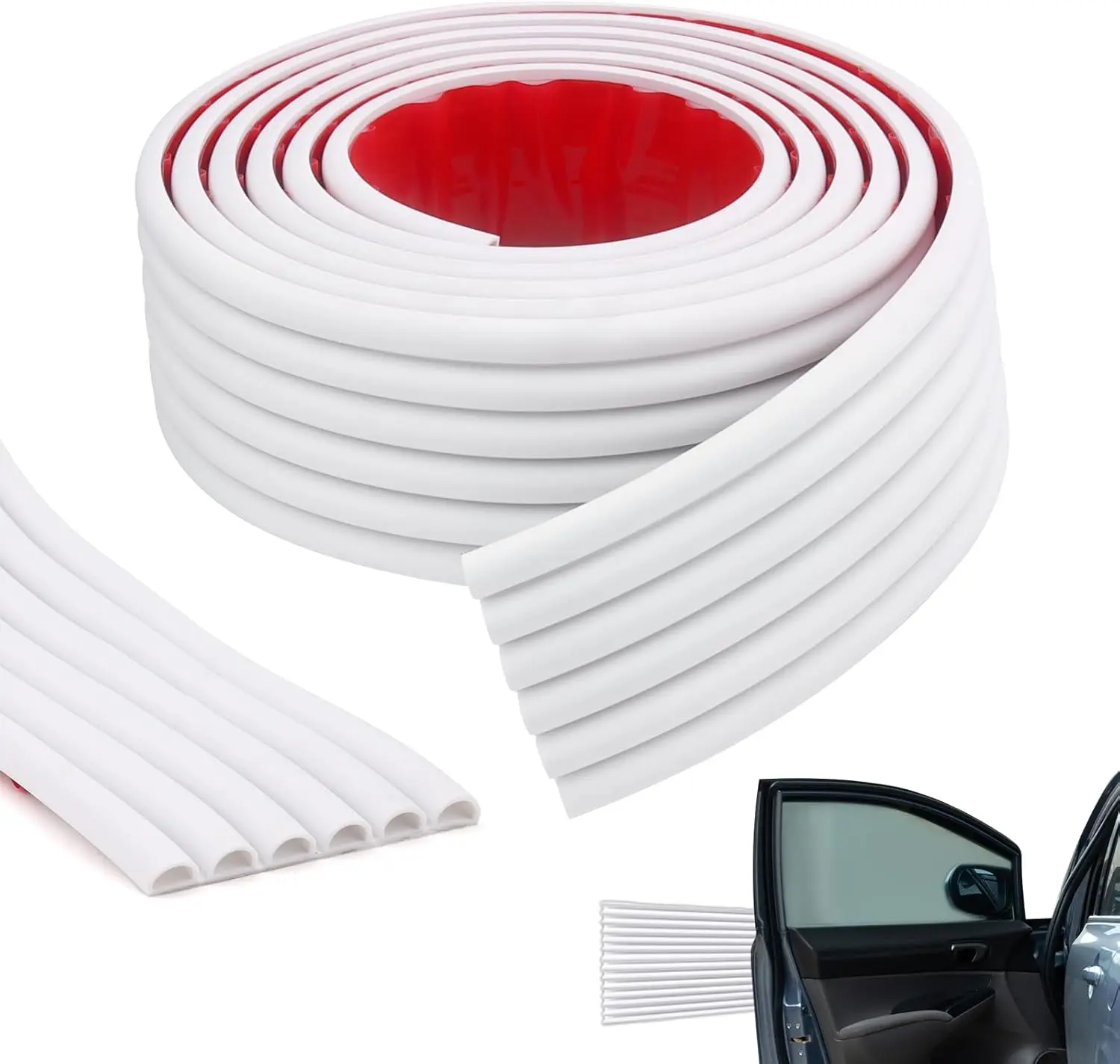 Garage Wall Protector, Strong SelfAdhesive Rubber Bumper Protectors for Car SUV Doors, AntiScratch and Waterproof Garage Wall Strip, .in x .ft (White)