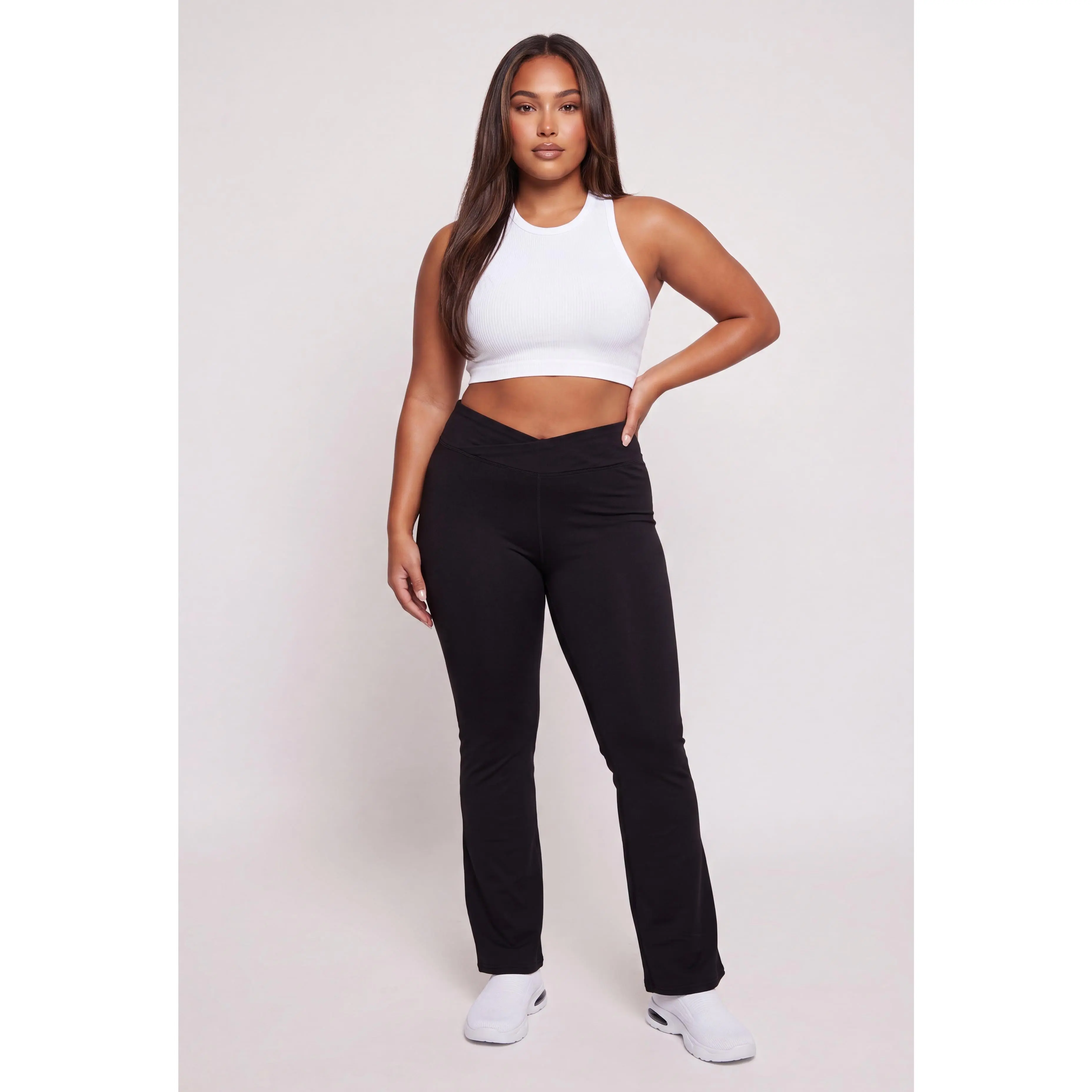 Plus Size Faux Wrap Waist Leggings