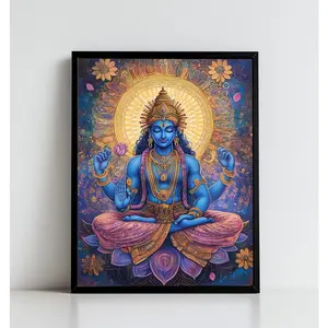 Vishnu Art, Hindu God Wall Art, VISHNU, Indian God, lord Narayana,Digital Print of Vishnu24x36inch(60x90cm) Unframe Canvas Poster Decor Room Artistic Ornaments Photo Decoration