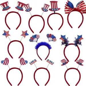 10 Pcs/Set World Cup,Independence Day decorations headbandheadband headband, US National Daycelebration party photo props, flag stripes,headband accessories