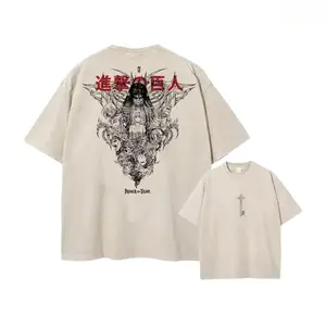AOT Anime Oversize Washed T-Shirt Anime Japanese Shirt Vintage Anime Shirt Manga Shirt Retro and Vintage Style Gift for Him Gift for Her Unisex 100% Cotton T-shirt