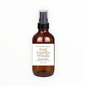 Iced Vanilla Woods Organic Linen Sprays - Handmade, Long Lasting Aroma for Bathrooms, Kitchen, and Bedrooms