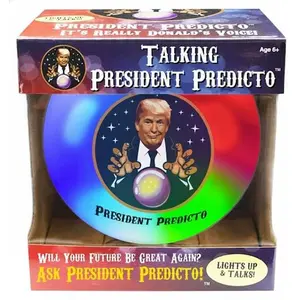 Trump Talking Fortune Telling Ball - Lights Up & Speaks 25 Answers in His Real Voice - Motion Activated Crystal Ball with Color Changing LED - Funny Donald Trump Gifts for Men Women - Gag Gift Toy