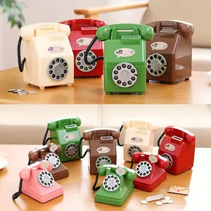 Large Capacity Vintage Telephone Money Bank, Creative Retro Savings Jar, Plastic Coin Holder, Piggy Bank, Holiday Gift, Birthday Present