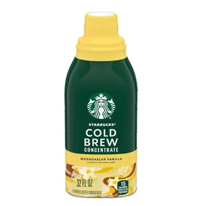 Starbucks Cold Brew Coffee Concentrate, Naturally Flavored Madagascar Vanilla, 100% Arabica, Multi-Serve Bottle (32 Fl Oz)