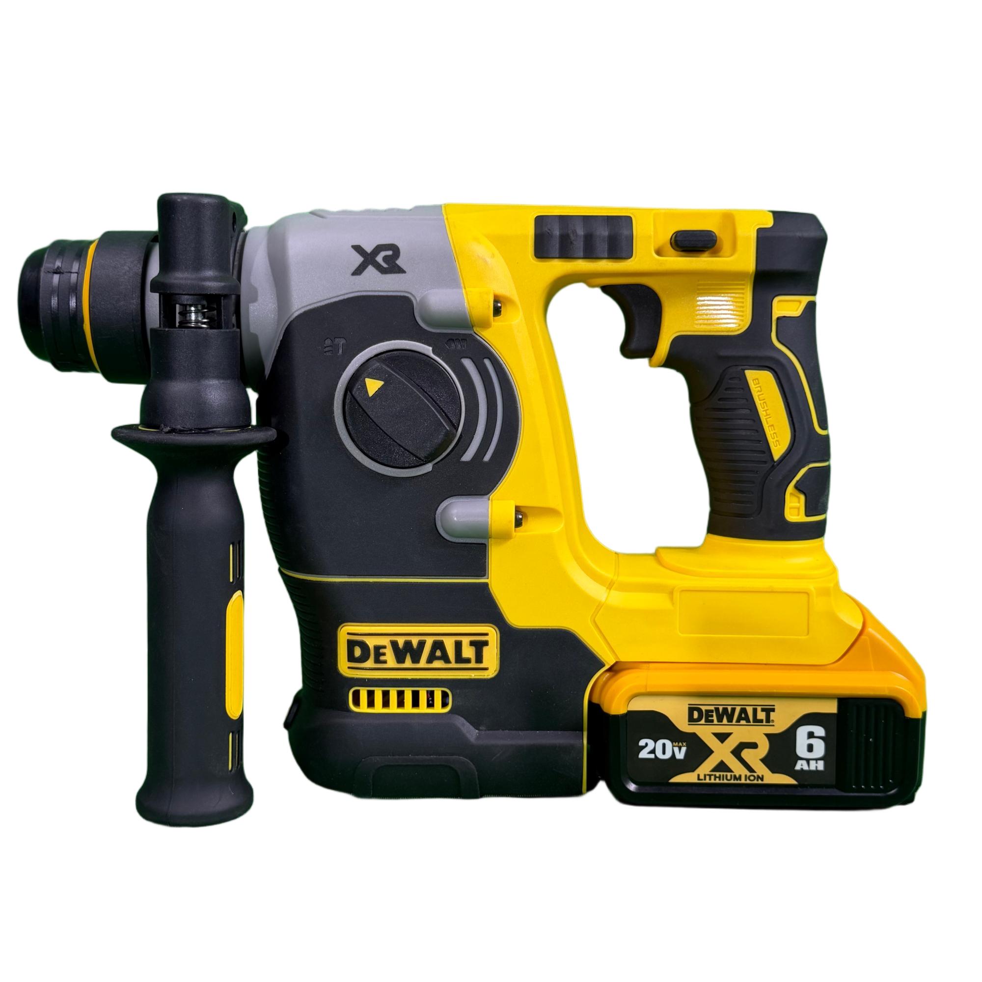 DEWALT DCH273 20V Brushless Cordless Rotary Hammer 2.1JImpact Energy with 6.0Ah Battery Power Tool for Concrete Brickand Stone Drilling Compact Rotary Hammer with 360 DegreeAuxiliary Handle and Stable Performance