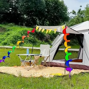 Colorful Spiral Hanging Decoration, 2 Counts Outdoor Hanging Decoration, Garden Camping Party Camping Supplies, Tent Accessories