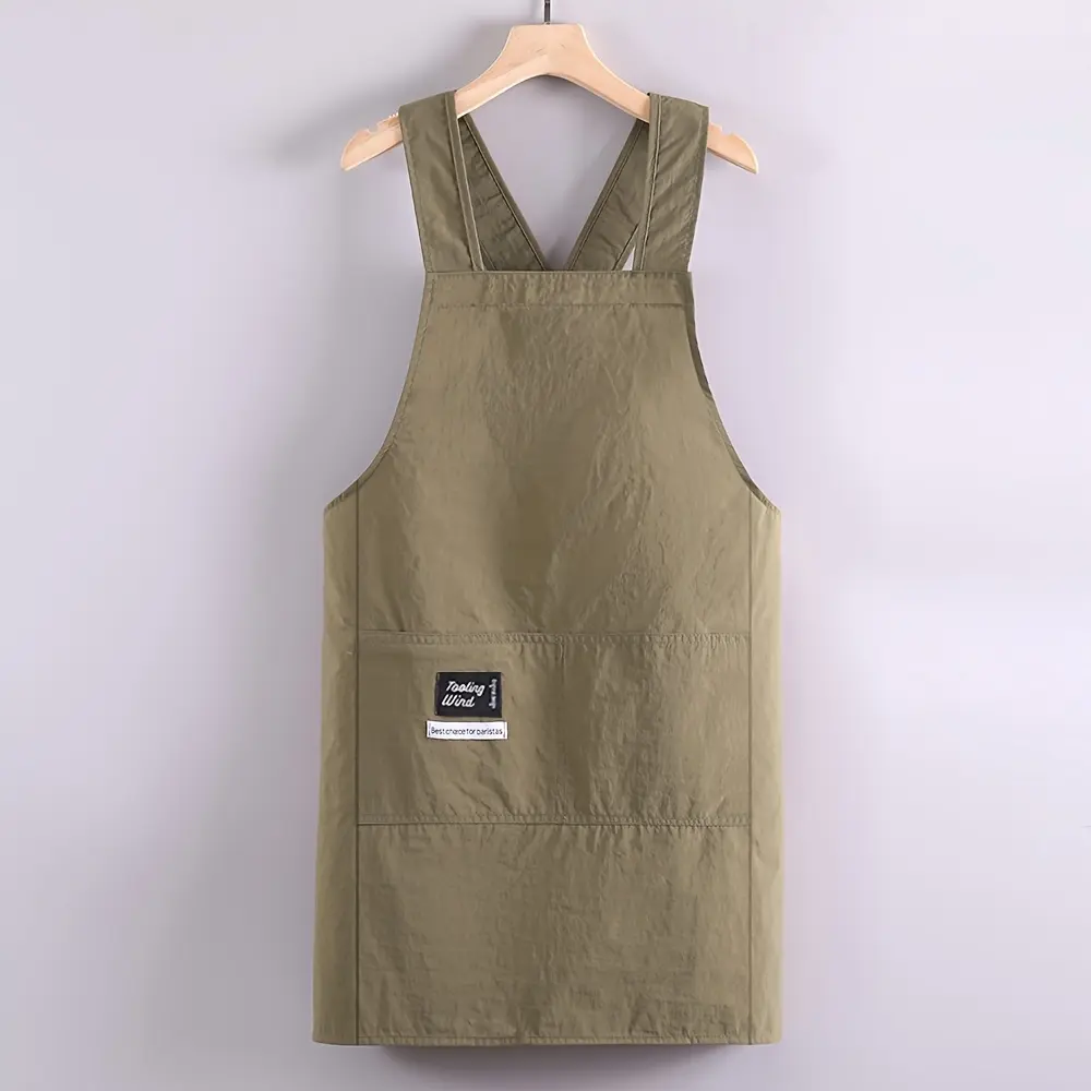 [Cross-Back Apron] New Cross-Back Sleeveless Apron Easy Home Kitchen Aprons Cooking Work Clothes Restaurant Special Waist Apron Chef