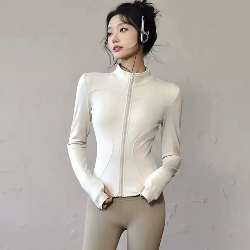 Winter Running Zip-Up Jacket for Women - Rubber Zip-Up, Snug Fit, Versatile Design for Cold Weather Activities