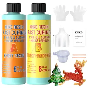 Fast Cure Epoxy Resin, Quick Dry Resina Epoxica with 4 Hours Unmould, Crystal Clear High Gloss for Jewelry & Crafts - KHKD Resin