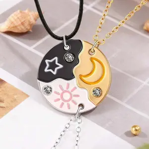 Sun, Moon and Stars Magnetic Best Friend Keychain Set, 3-piece set, matching friendship keychain puzzle pendant Mother's Day gift