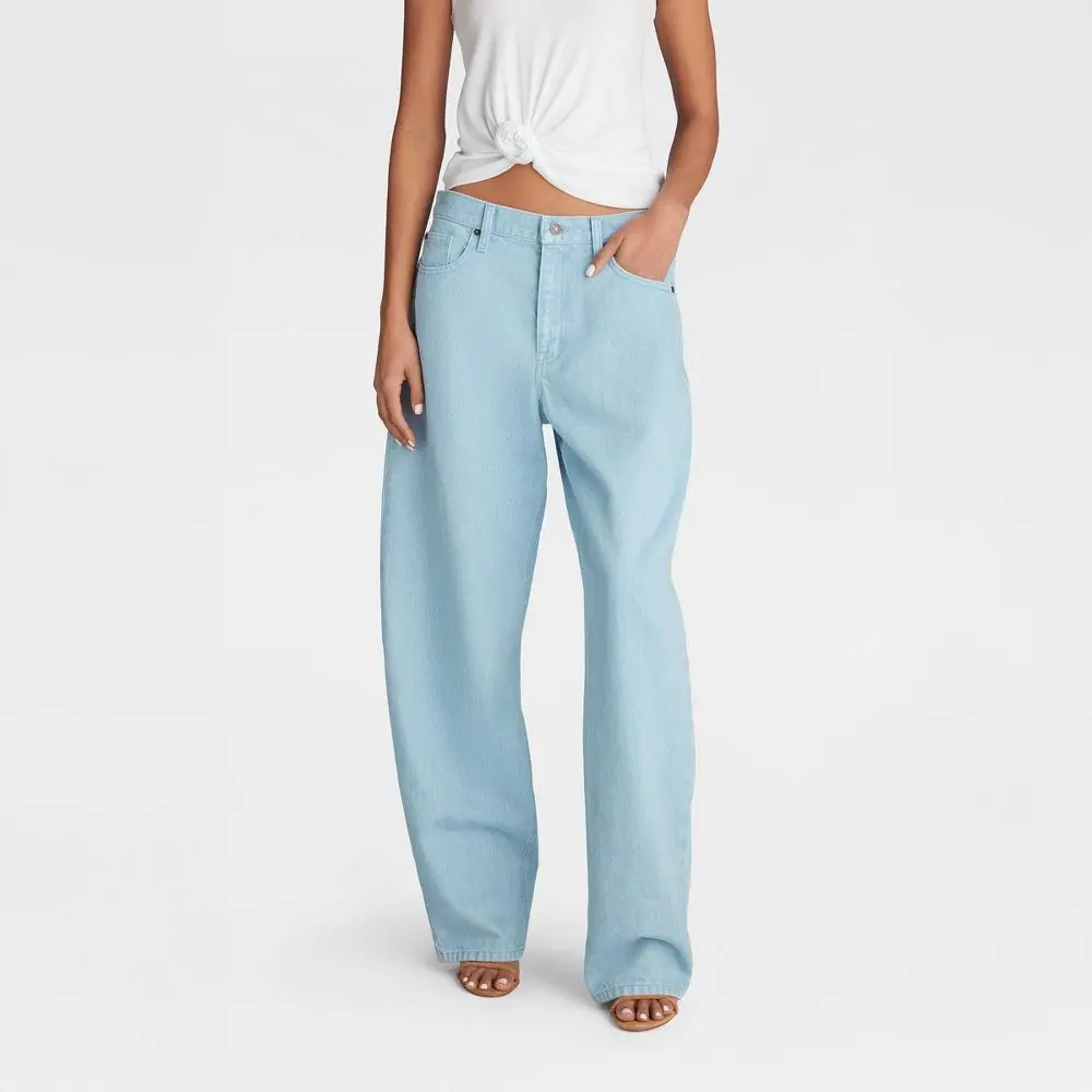 KBB by KAHLANA Women's Mid-Rise Barrel Leg Basic Bottom Jeans - The Kahlana Jean with Zipper, Button Closure, Garment-Washed Finish