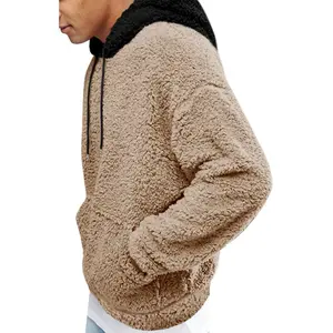 Runcati Mens Fuzzy Sherpa Pullover Hoodie Sweatshirts Long Sleeve Sport Front Pocket Military Fall Outwear Winter Hooded Runcati Fabric Menswear