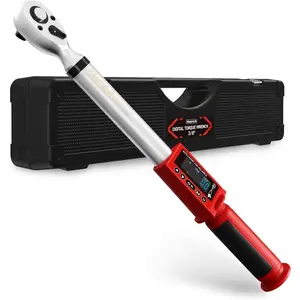 Upgrade 3/8 Digital Torque Wrench 5-100FT-LB/0-135N.M, Torque Range Accurate to ±2%,Electric Torque Wrench car with Buzzer and LED Flash Notification for Bike/Motorcycle/Auto Repair