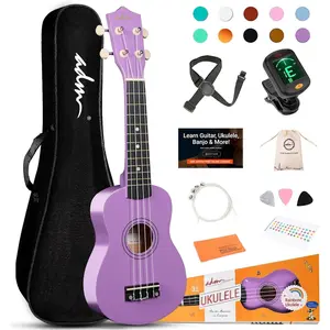 Ukulele for Beginners Hawaiian  Ukelele Kit for  Adult Student Starter Professional Ukalelee Pack Bundle with Free Lessons Gig Bag Strap Nylon String Tuner (Light , 21 Inch)