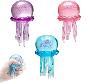 Super Soft Gel Filled Sensory Squeeze Ball, Stretchy Elastic Squishy Stress Relief Toy with Jelly Texture, Relaxation in Hand for Anxiety Fidgets, Portable Handheld Calming Gift for All Ages