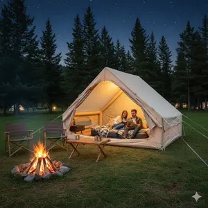 Oversized Four-Season Inflatable Tent Inflatable Tent With Pump,Glamping Tents For 4-6 Person, Easy Setup 4 Season Waterproof Outdoor Tent,Waterproof Luxury Glamping Tent with 12 Mesh Window camping tents