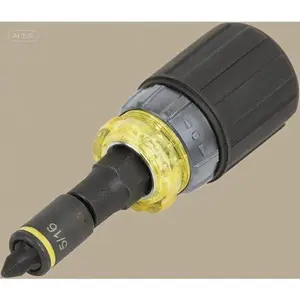 7-in-1 Ratcheting Screwdriver Set with Phillips and Slotted Bits, Impact Rated Stubby Design, 3 Nut Drivers and Adapter Included, Durable 7-Piece Multi-Tool for Professional Use tool gift