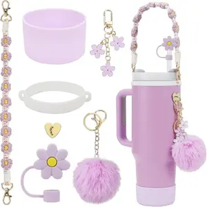 Stainless Steel Vacuum Insulated Tumbler with Handle & Straw - Portable Drinkware for Women, Valentine’s/Birthday Gifts, Keeps Cold, Hot & Ice Retained Cup