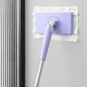 Bathroom Mop Portable Mop | Small Automatic Wringer Mop Lightweight Mop for Hard Floors, Reusable Cleaning Mop Set