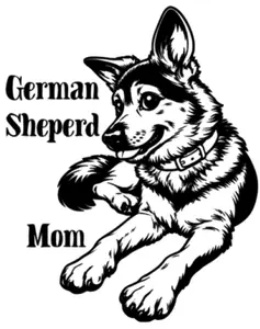 German Sheperd Mom Decal/Sticker, Permanent Vinyl, For Windows, Mirrors, Cups, Cars, Any Smooth, Shiny Surface, Decoration Decorative vinyl,