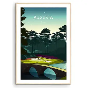 Augusta Masters Golf Print 12th Hole Amen Corner Golf Poster Prints, Unframed, Model Wall Art, Decorate Home Office