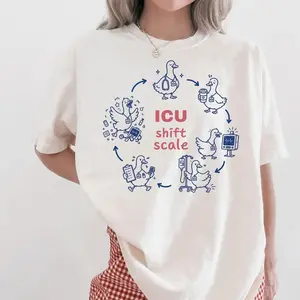 ICU Nurse Shirt, ICU Shift Scale Tee, Funny Goose Nurse T-Shirt, Critical Care RN Gift, Registered Nurse Graphic Tee QNH