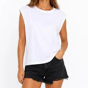 Holafish Women’s Casual V-Neck Sleeveless Tank Top, Lightweight Breathable Cotton Blend Summer Vest for Everyday Wear, Beach and Holiday