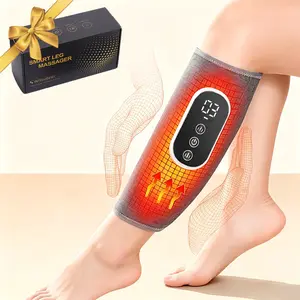 Air Compression Leg Massager with Heat, Wireless 360° Air Pressure Foot Calf Massager with 3 Heat 3 Modes 3 Intensities, Muscle Relaxation Leg Wrap for Mom Dad Gifts