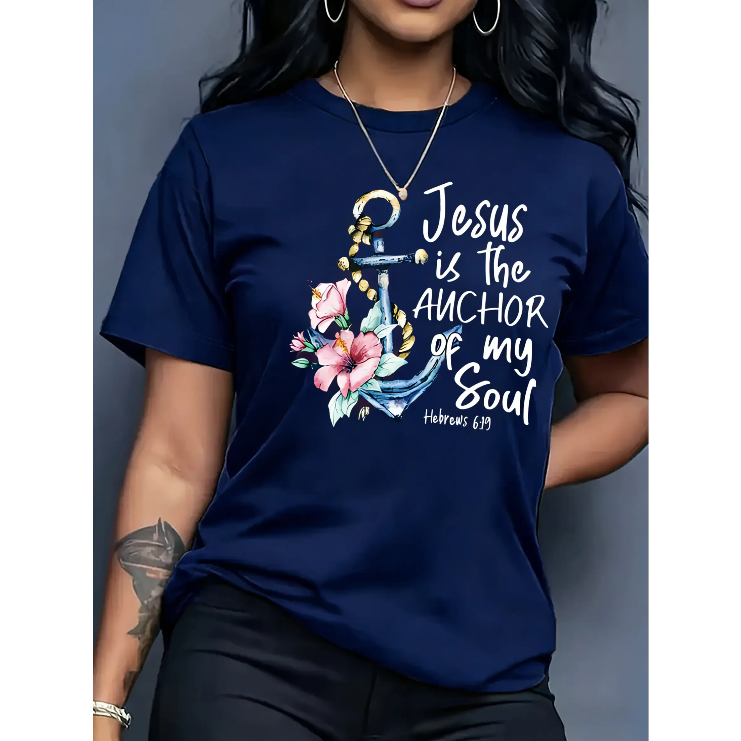 100% pure cotton, available in multiple colors, comfortable to wear, font pattern T-shirt, short-sleeve casual crew neck top, spring and summer women's clothing