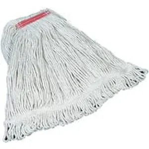 Rubbermaid Commercial D113 1 in. Yarn Super Stitch Cotton Looped End Wet Mop - Green Head, Large