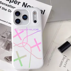 Fashion Luxury G-Gertrude Pattern Phone Case For iPhone 17 16 15 14 13 12 11 Pro Max Plus Mini Clear Jelly Case, Soft TPU Silicone Phone Cover, Shockproof Corner Protection & Scratch Resistant, Slim Fit Transparent Design in White, Blue, Pink