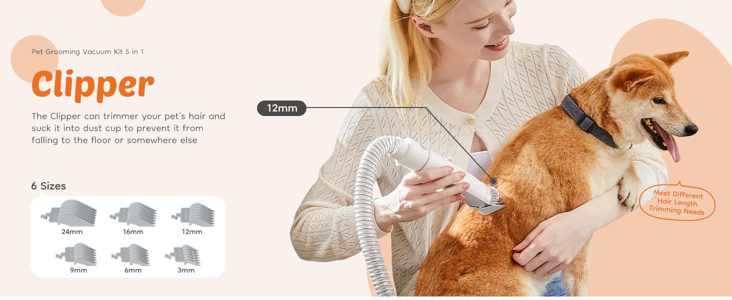 【Deal】Sweet Furniture Professional Pet Grooming Vacuum Kit with Cordless Low Noise Dog Clippers and 5 Groomer Tools for Cats and Dogs