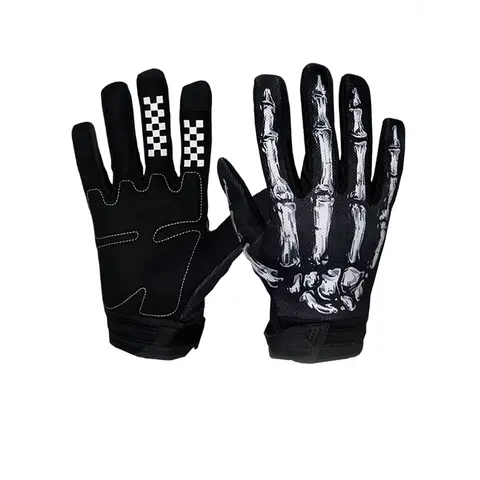 Unisex Full Finger Skeleton Motorcycle Gloves - Touchscreen Compatible, Anti-Slip Padded Palm, Mesh Fabric, Quick Dry, Windproof Outdoor Protective Gear for MTB, Dirt Bikes, s