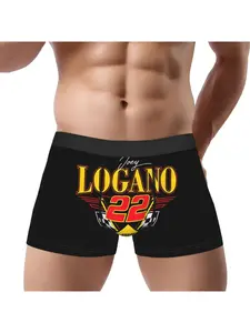 1 piece Nascar Joey Logano 22 Team Penske Triangle Wings Black Underpants Breathable Panties Men's Underwear Ventilate Shorts Boxer Briefs